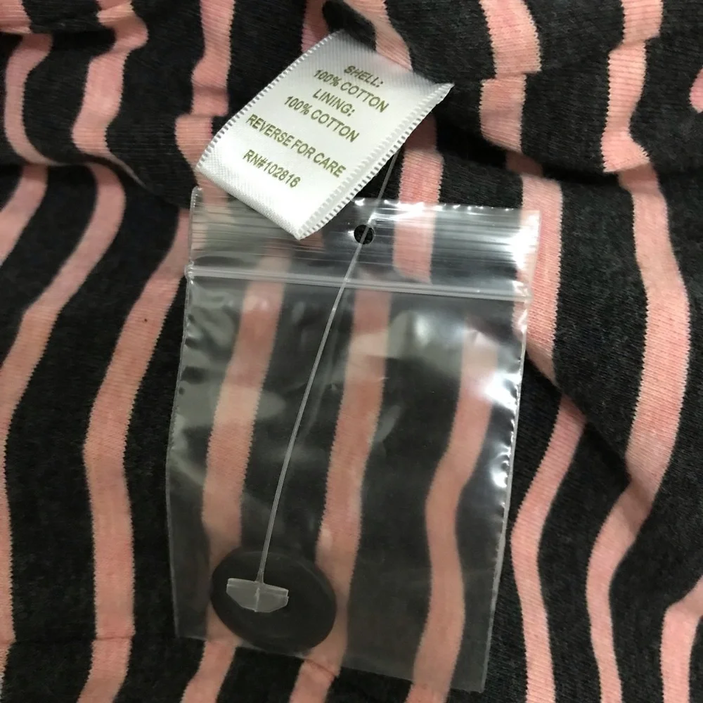 Garnet Hill Striped Gray and Pink Women's Jacket Size 18